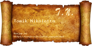 Tomik Nikoletta névjegykártya