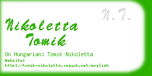 nikoletta tomik business card